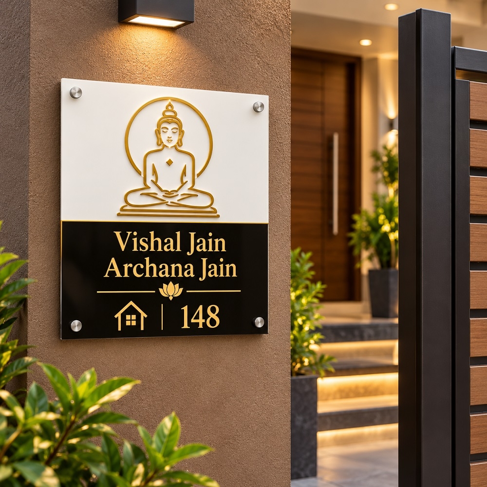 Mahavir Swami Custom Jain Nameplate