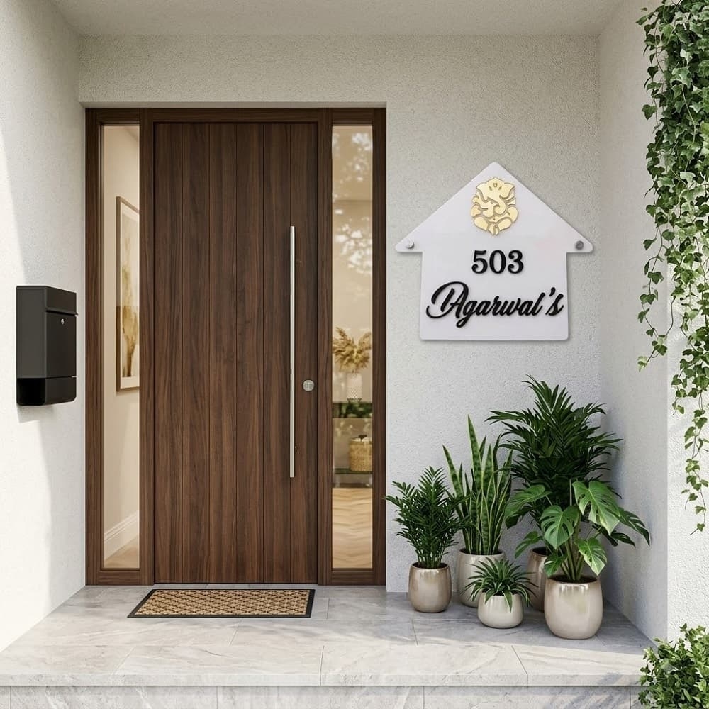 Custom Acrylic House Shaped Nameplate
