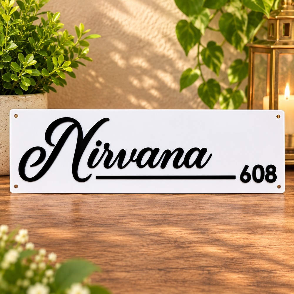 Minimalist Home Entrance Name Plate