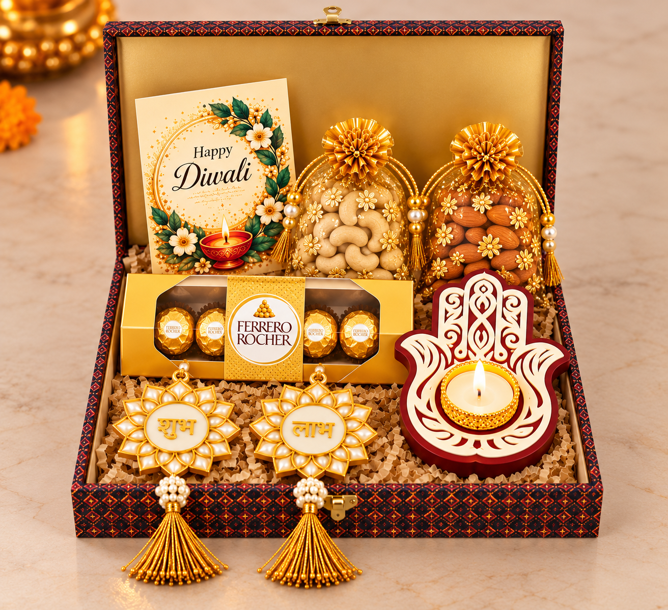 Designer Gift Hamper with Roasted Dry Fruits