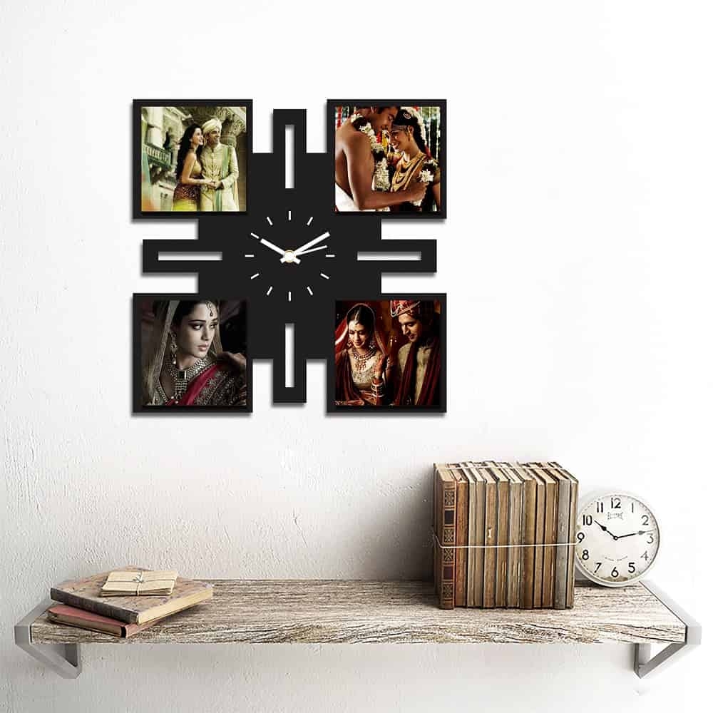 Personalized/Customized 4 Pic Wall Clock Style 1