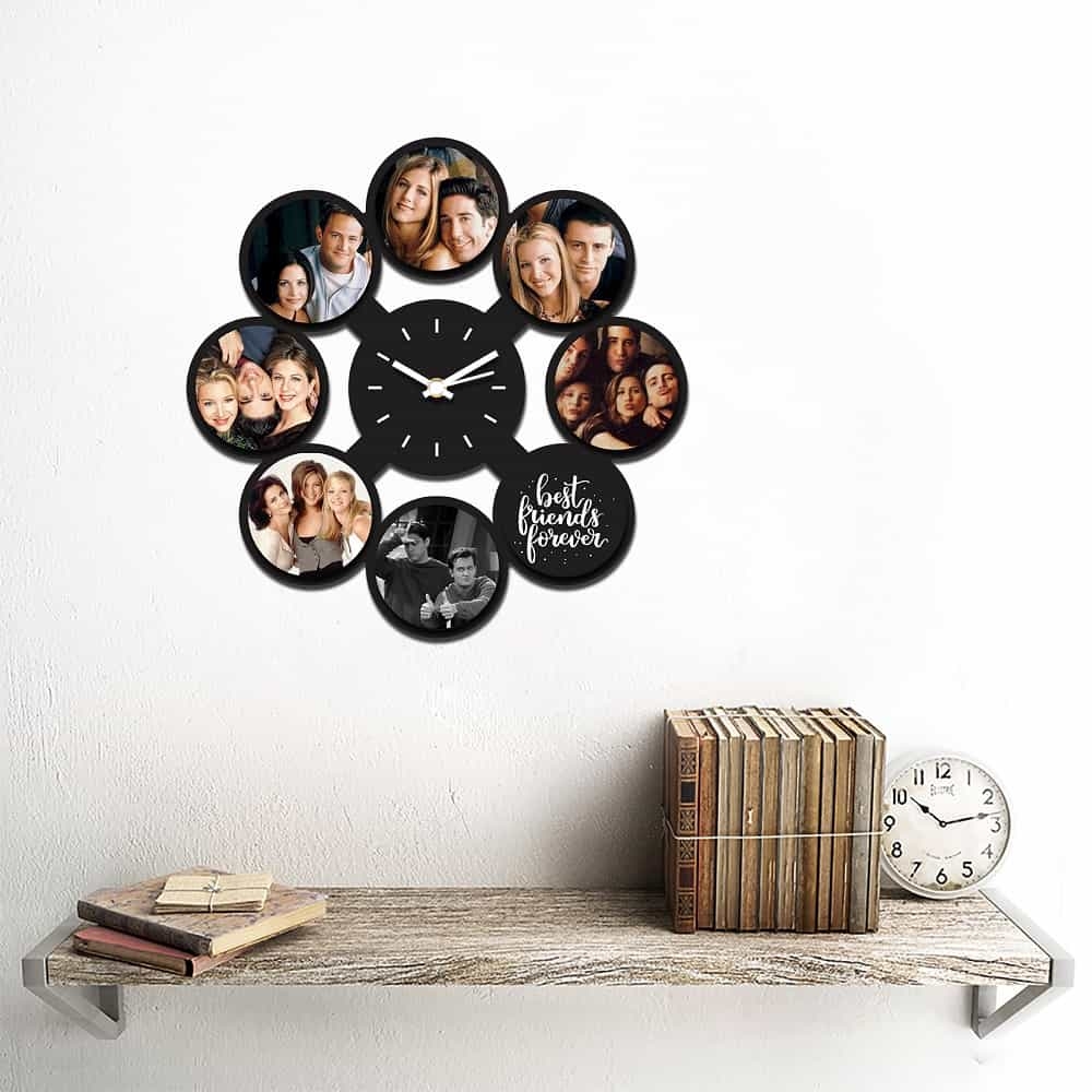 Personalized/Customized 8 Pic Circular Shape Wall Clock Style 1