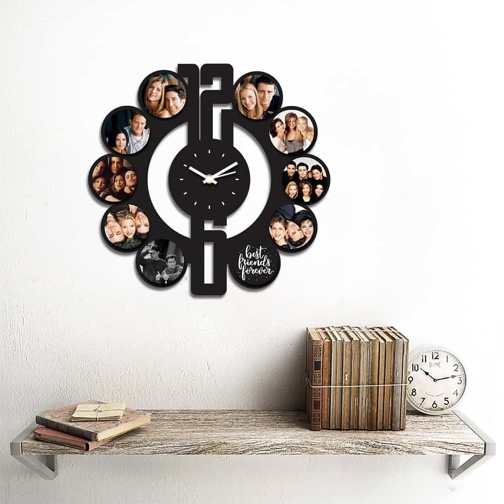 Personalized/Customized 10 Pic Circular Shape Wall Clock Style 1