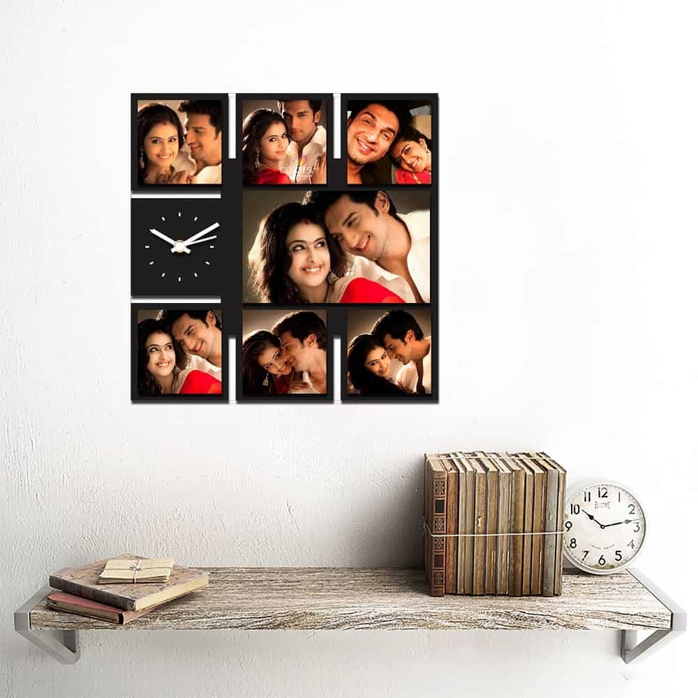 Personalized/Customized Centre Landscape 7 Pic Wall Clock