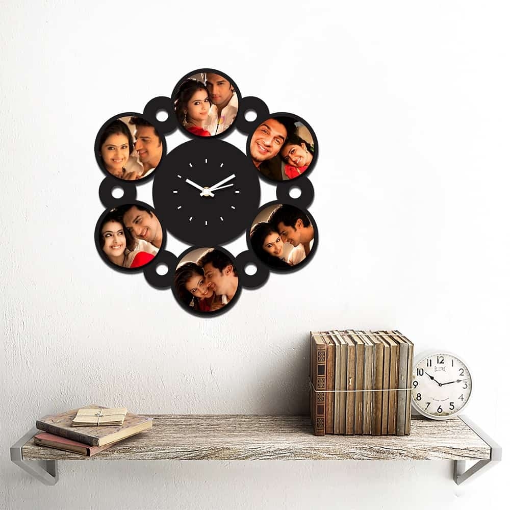 Personalized/Customized 6 Circle Pic Wall Clock