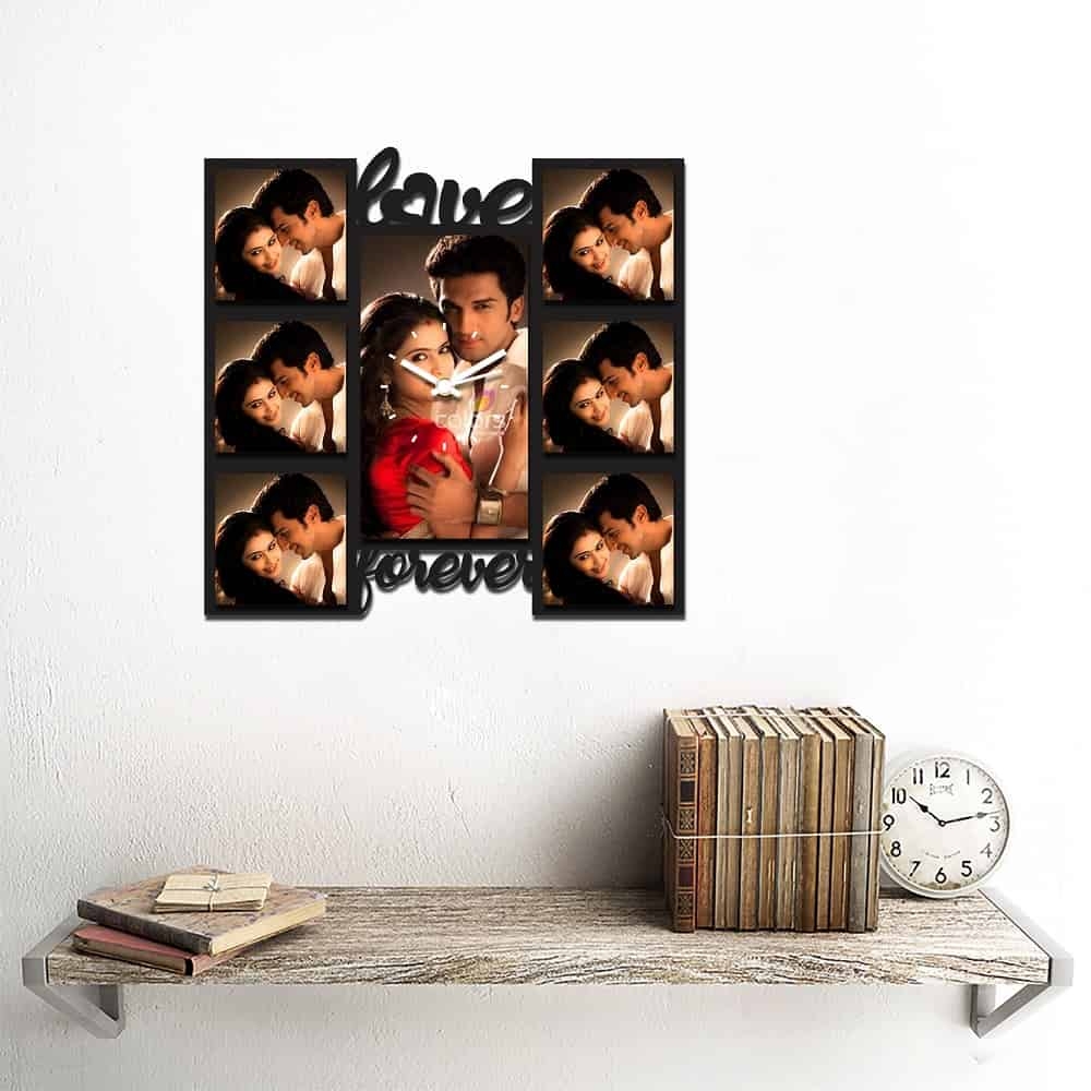 Personalized/Customized Centre Portrait 7 Pic Wall Clock