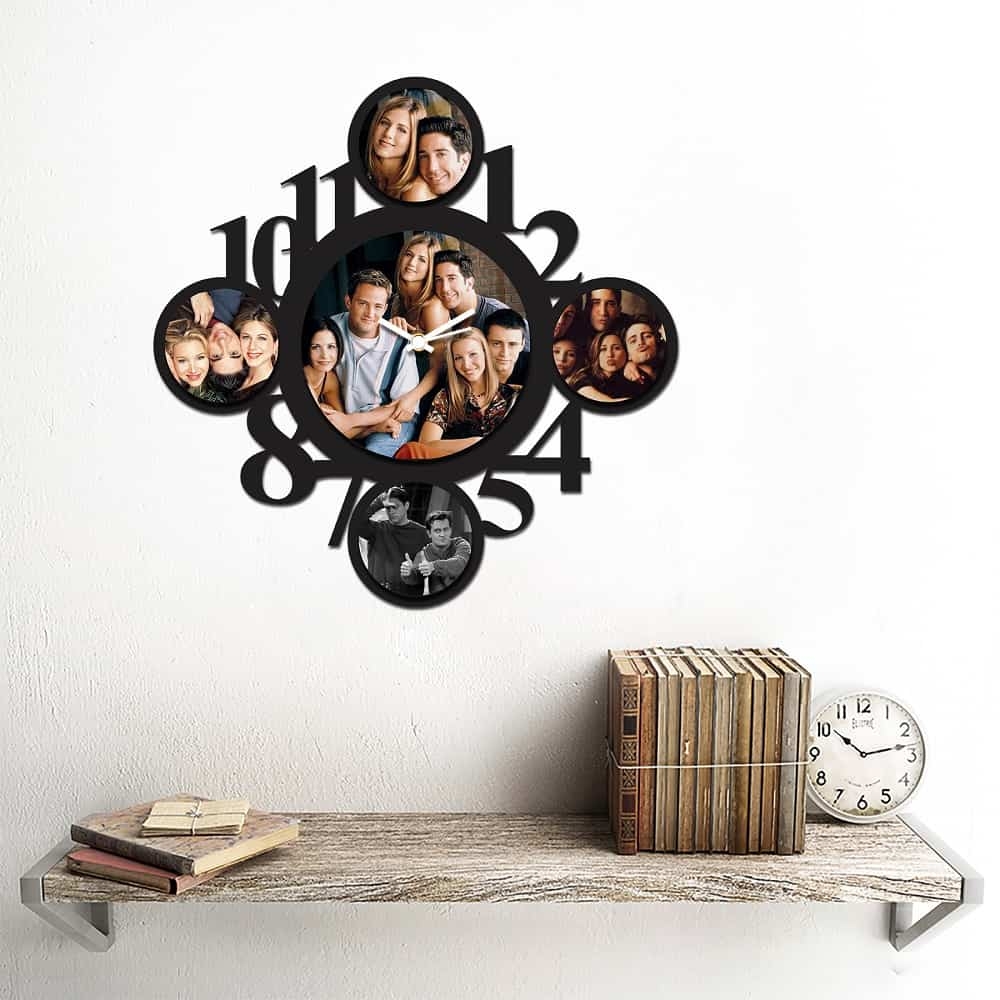 Personalized/Customized Big Circle 5 Pic Wall Clock