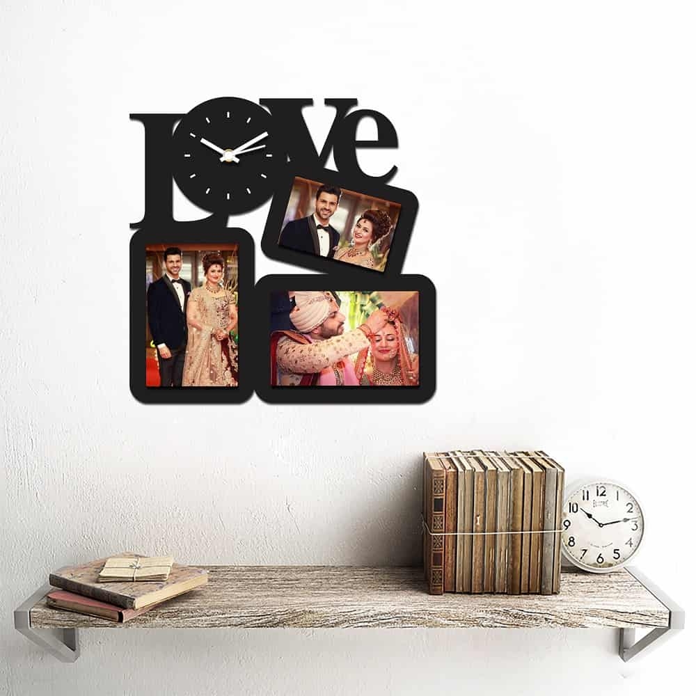 Personalized/Customized 3 Pic Love Wall Clock