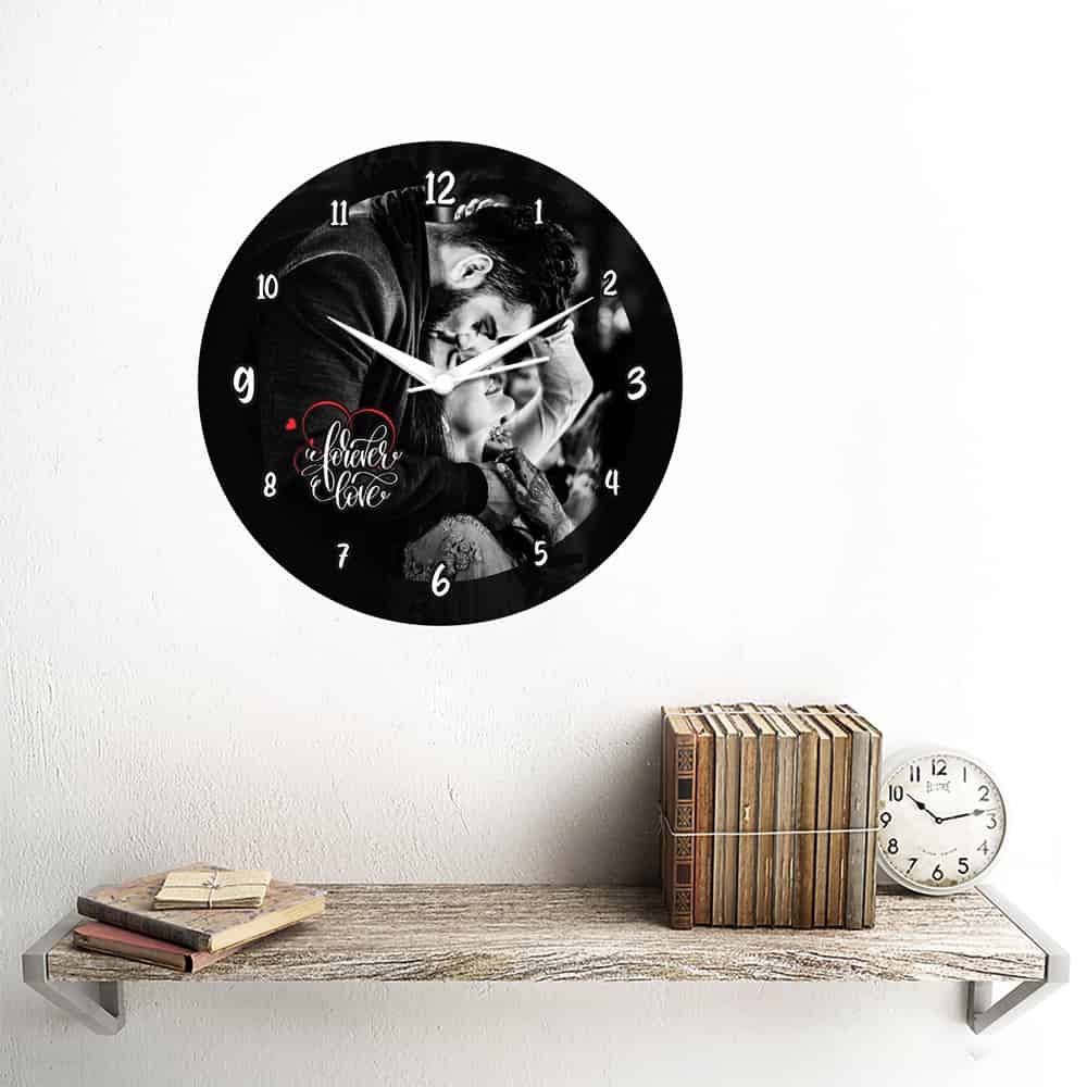 Personalized Circular Shape Forever Love Wall Clock