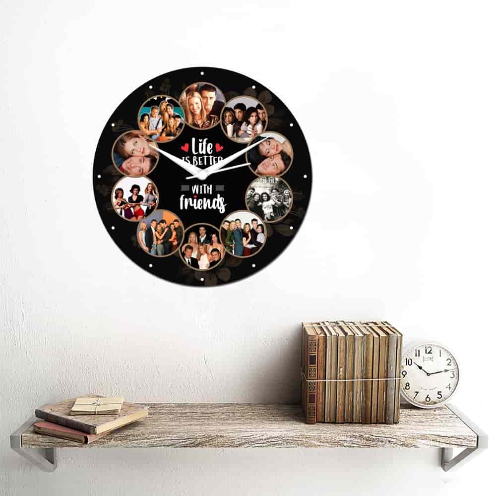 10 Pic and text Personalized Circular Shape Wall Clock