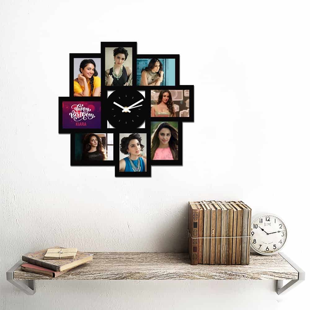 Personalized/Customized 8 Pic Wall Clock Style 3