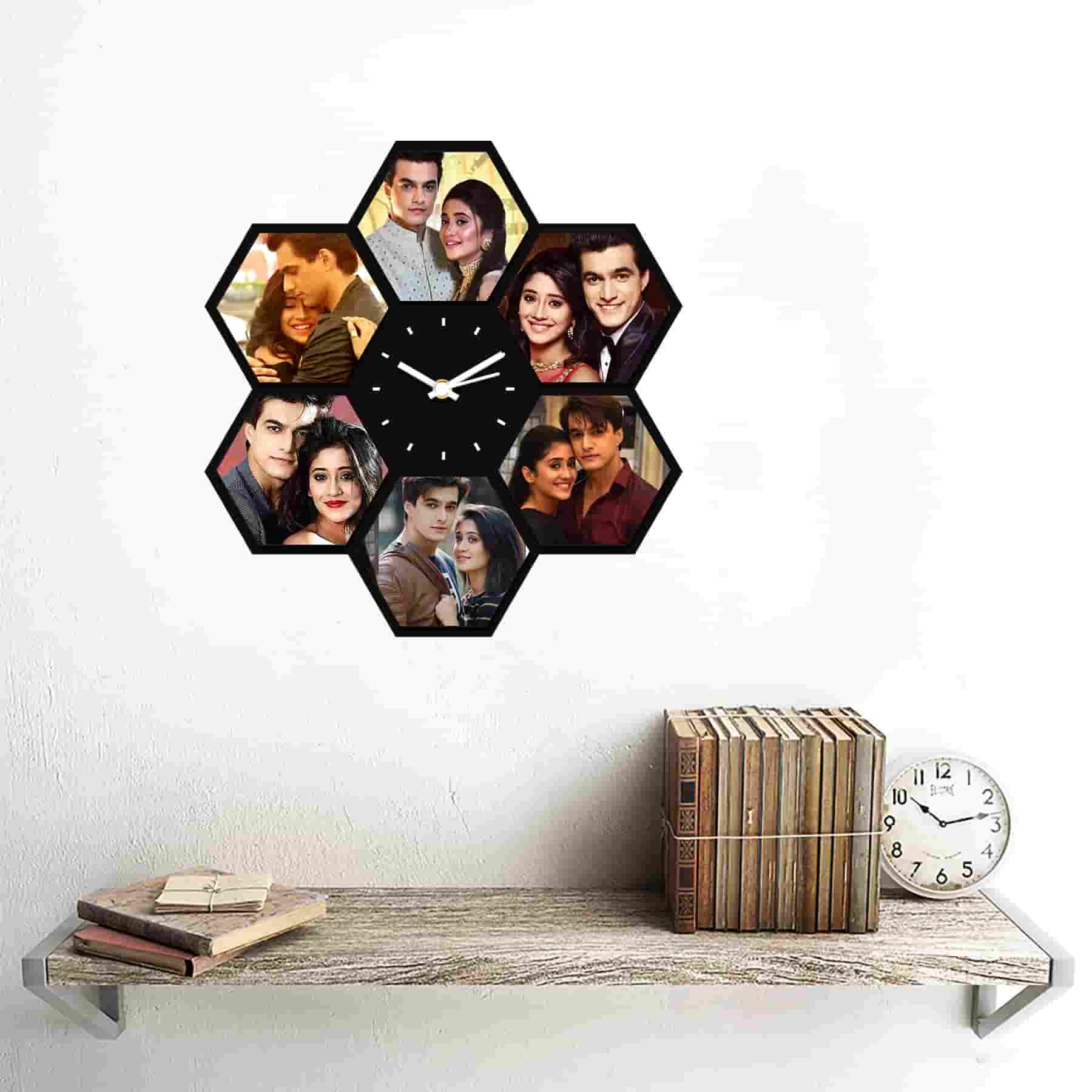 Personalized/Customized 6 Pics Wall Clock Style 1