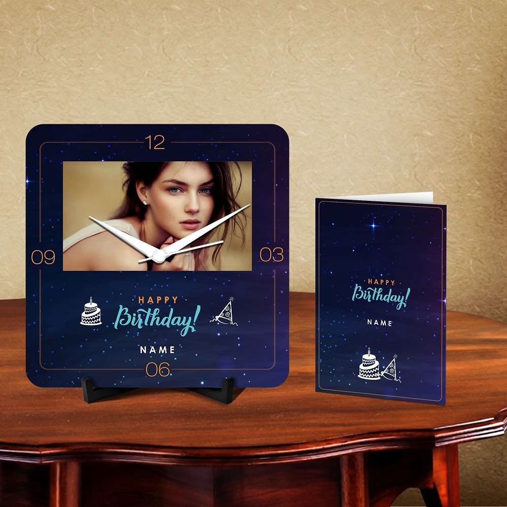 Personalized Happy Birthday Name Desk Clock