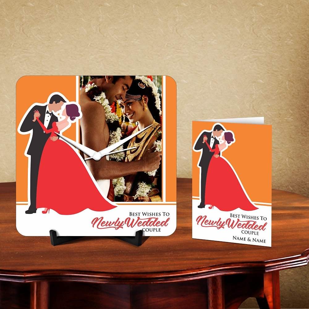 Personalized Newly Weded Couple Desk Clock
