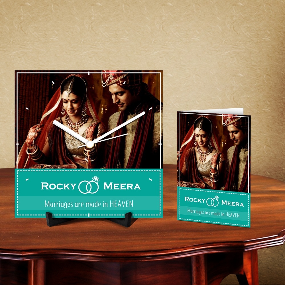 Personalized Made in Heaven Desk Clock