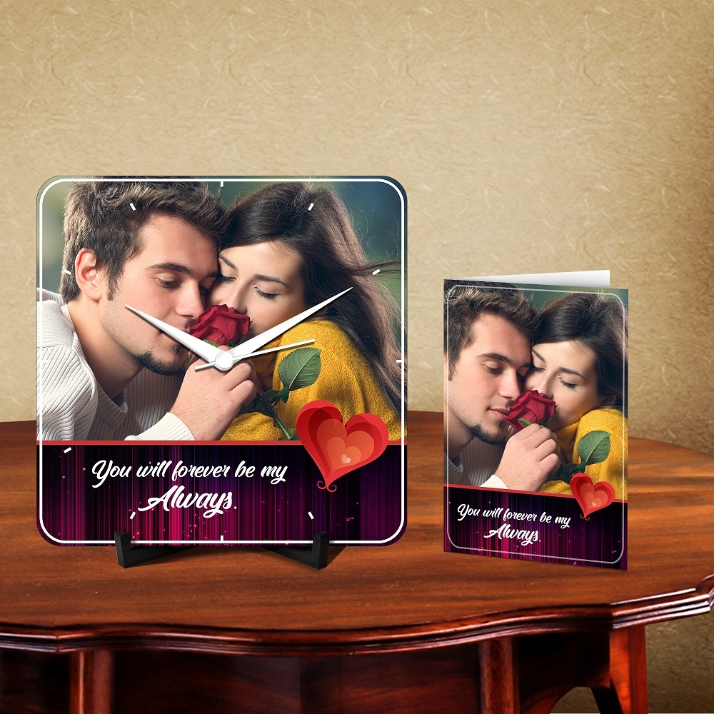 Personalized Forever Always Desk Clock