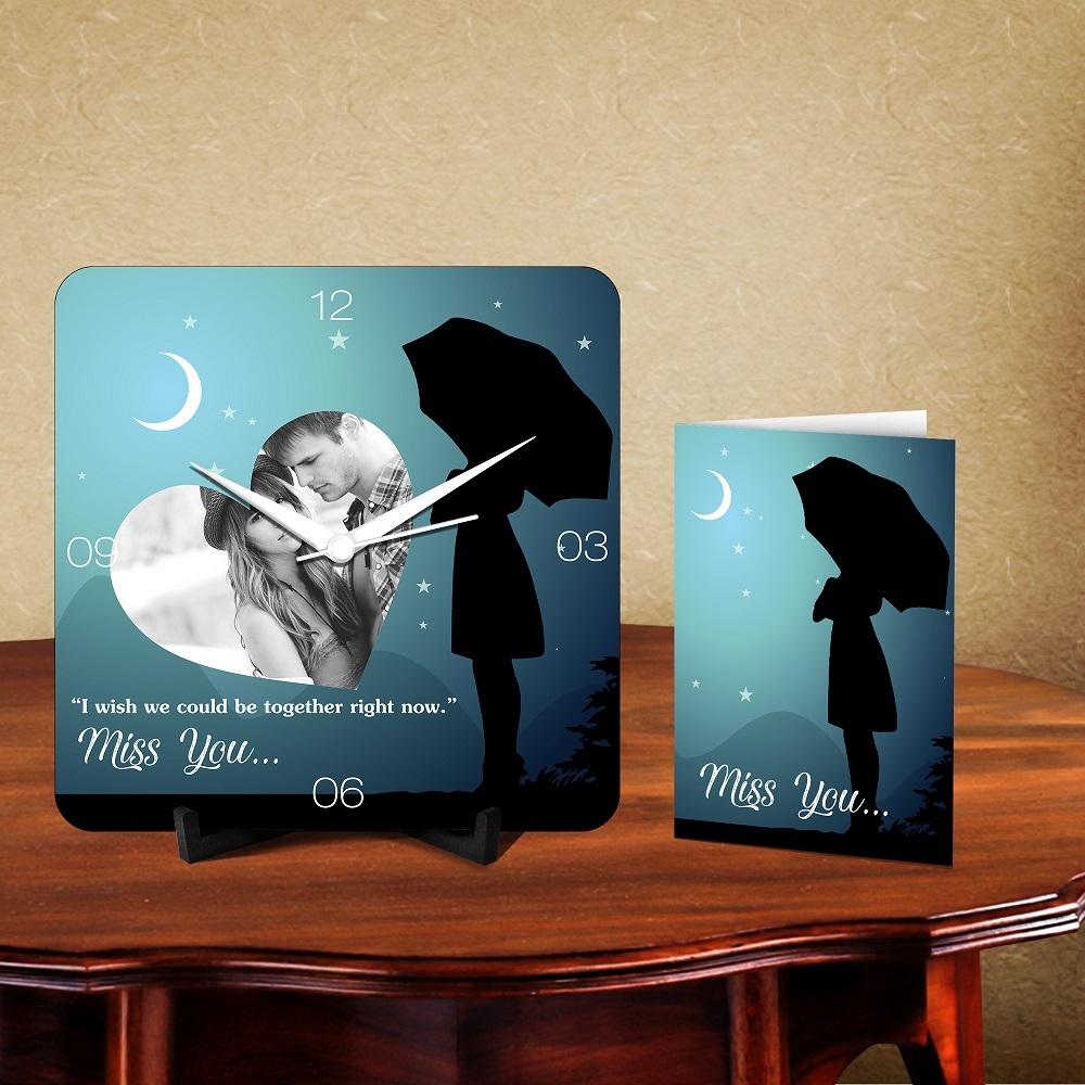 Personalized Miss You Desk Clock