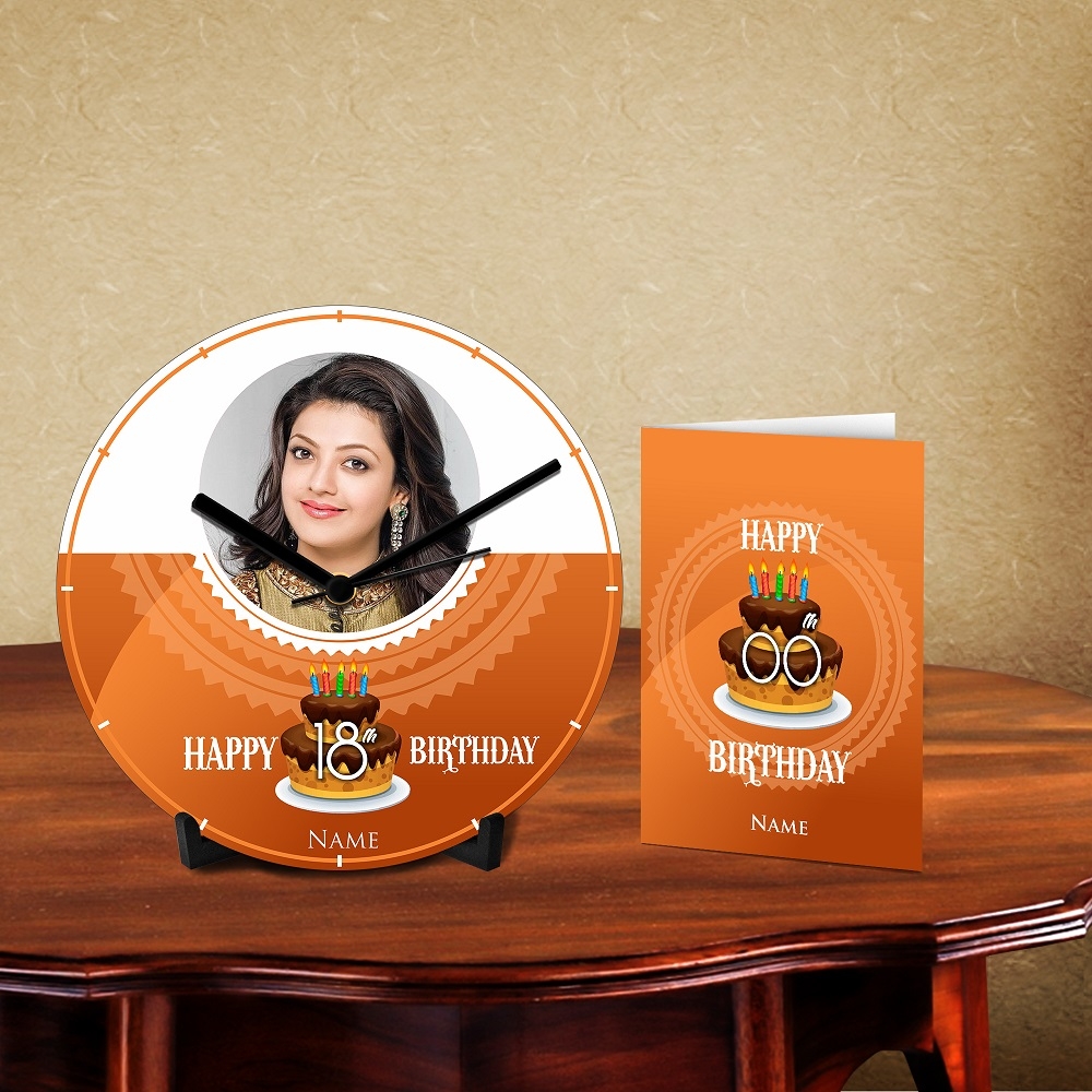 Personalized Happy Birthday Name 3 Desk Clock