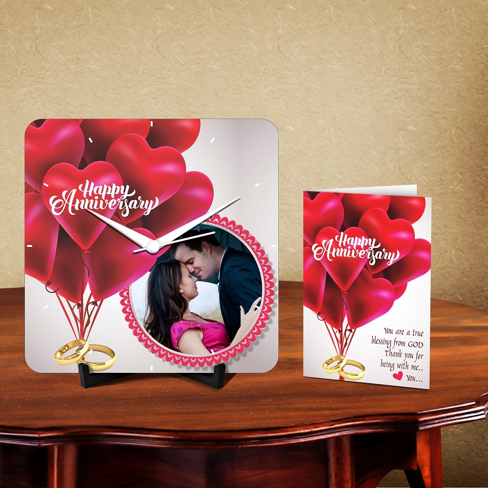 Personalized Happy Anniversary Love Desk Clock