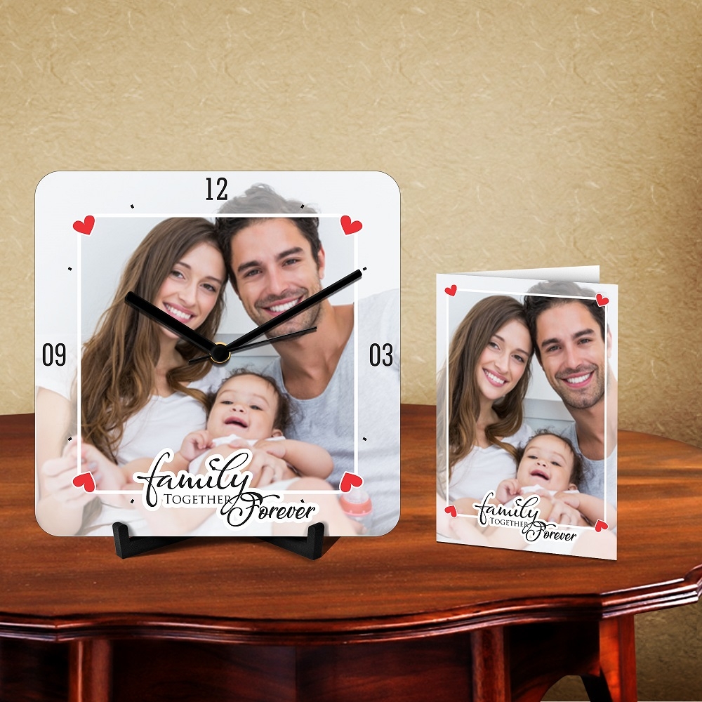 Personalized Family Together Forever Desk Clock