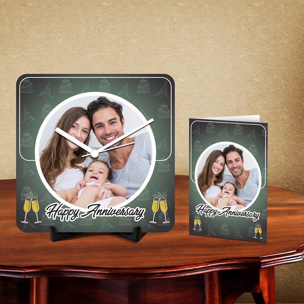 Personalized Happy Anniversary Desk Clock
