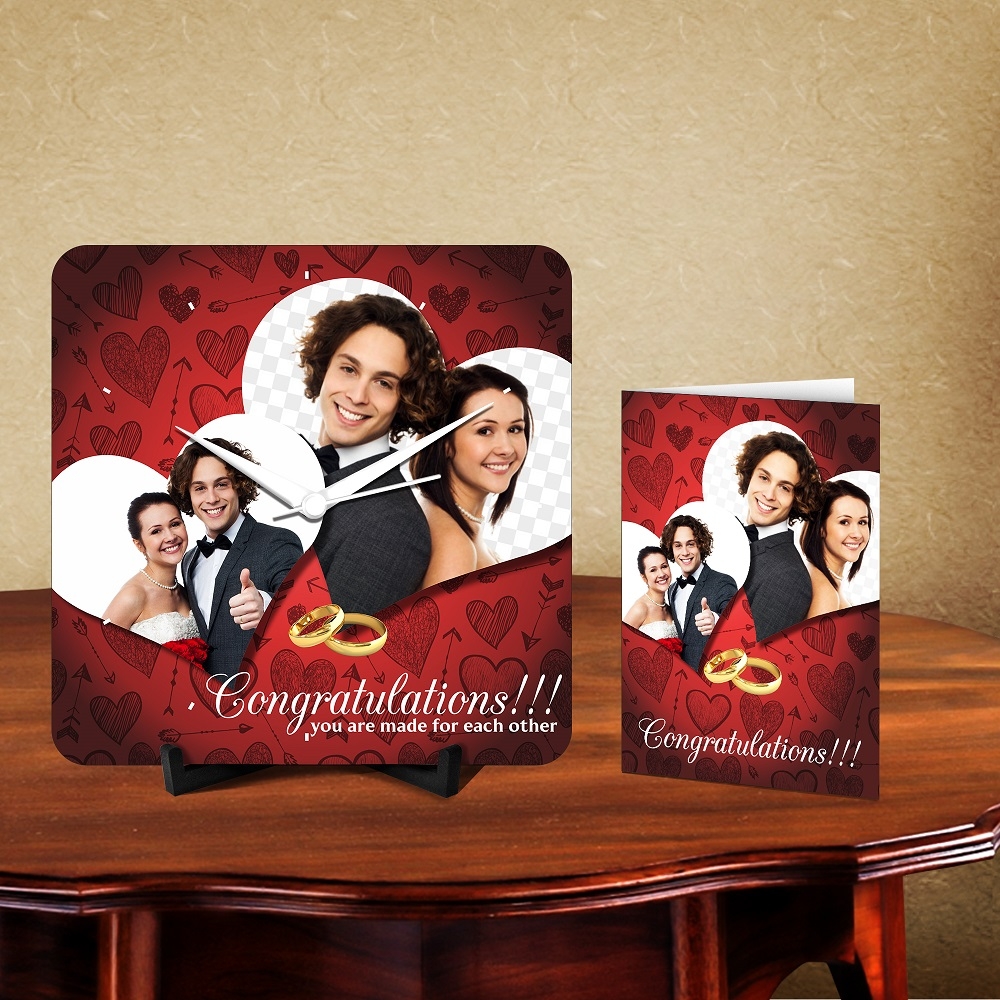 Personalized Made For Each Other Desk Clock