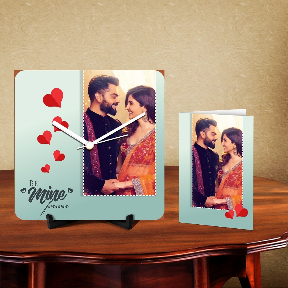 Personalized Be Mine Forever Desk Clock