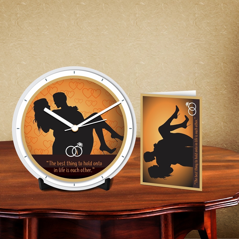 Hold Each Other Desk Clock