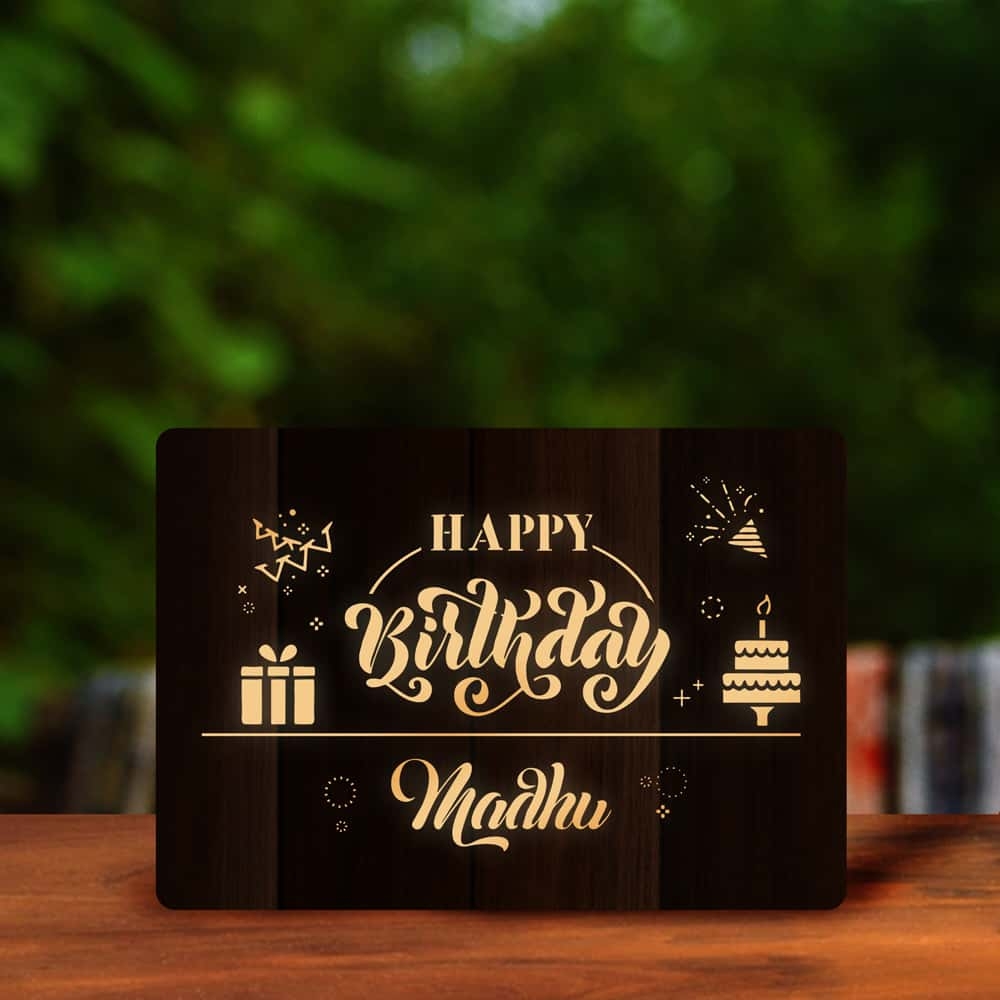 Happy Birthday Personalized LED Name Lamp