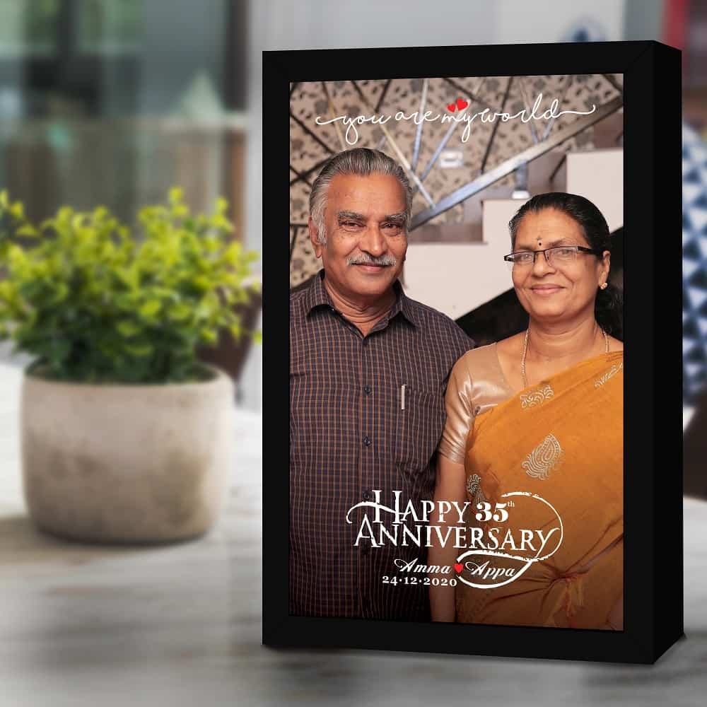 25th Wedding Anniversary Personalized LED Lamp Large