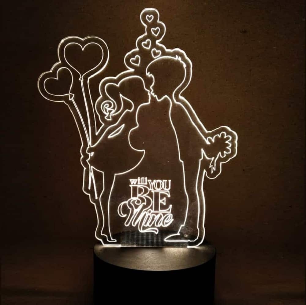3D LED Be Mine Forever Lamp