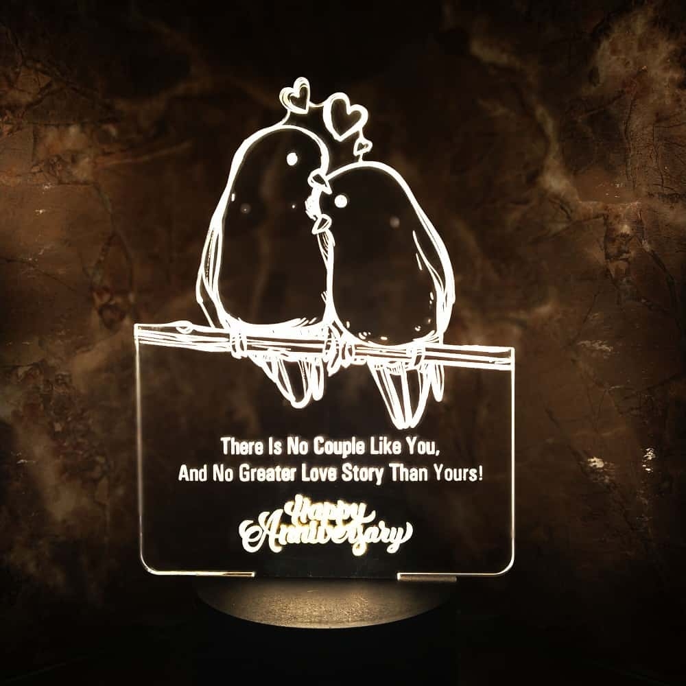 3D LED Love Birds Couple Lamp