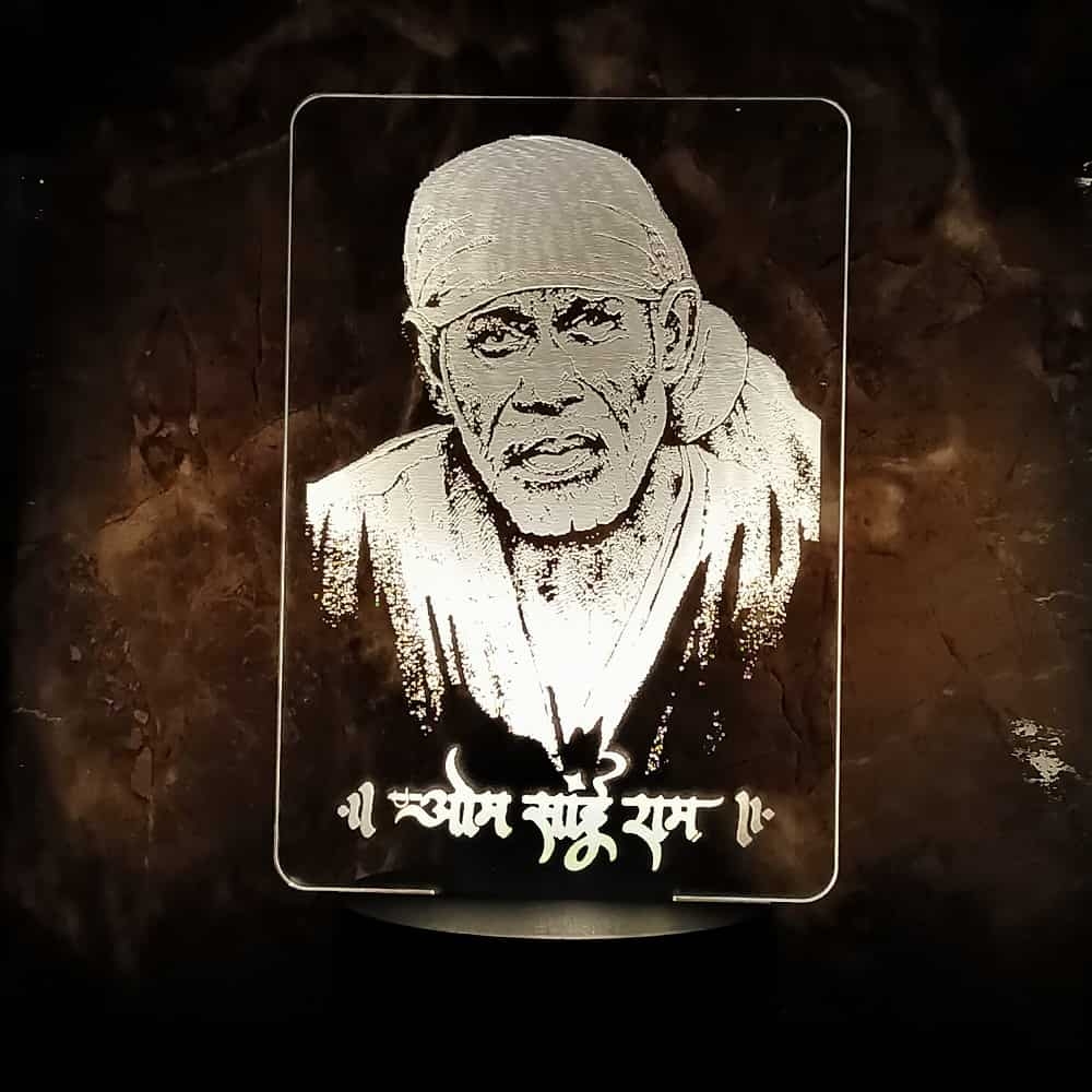 3D LED Sai Baba Lamp