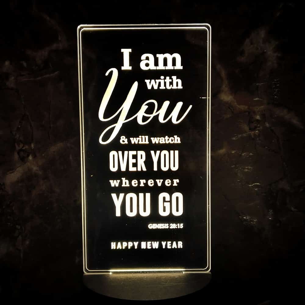 3D LED I Am With You Lamp