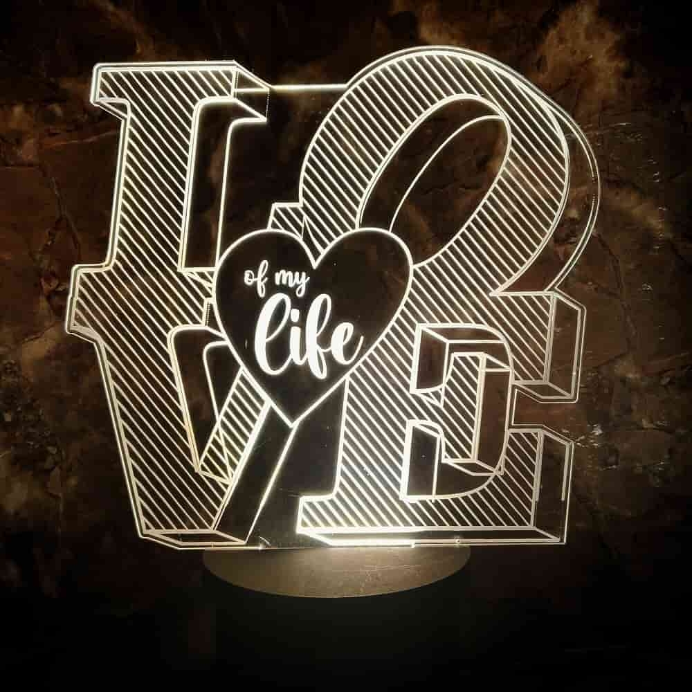 3D LED Love Of My Life Lamp
