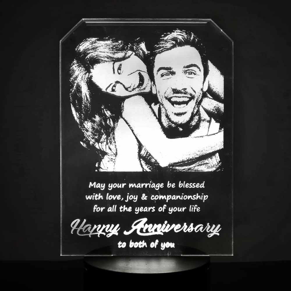 3D LED Personalized Anniversary Lamp Style 1
