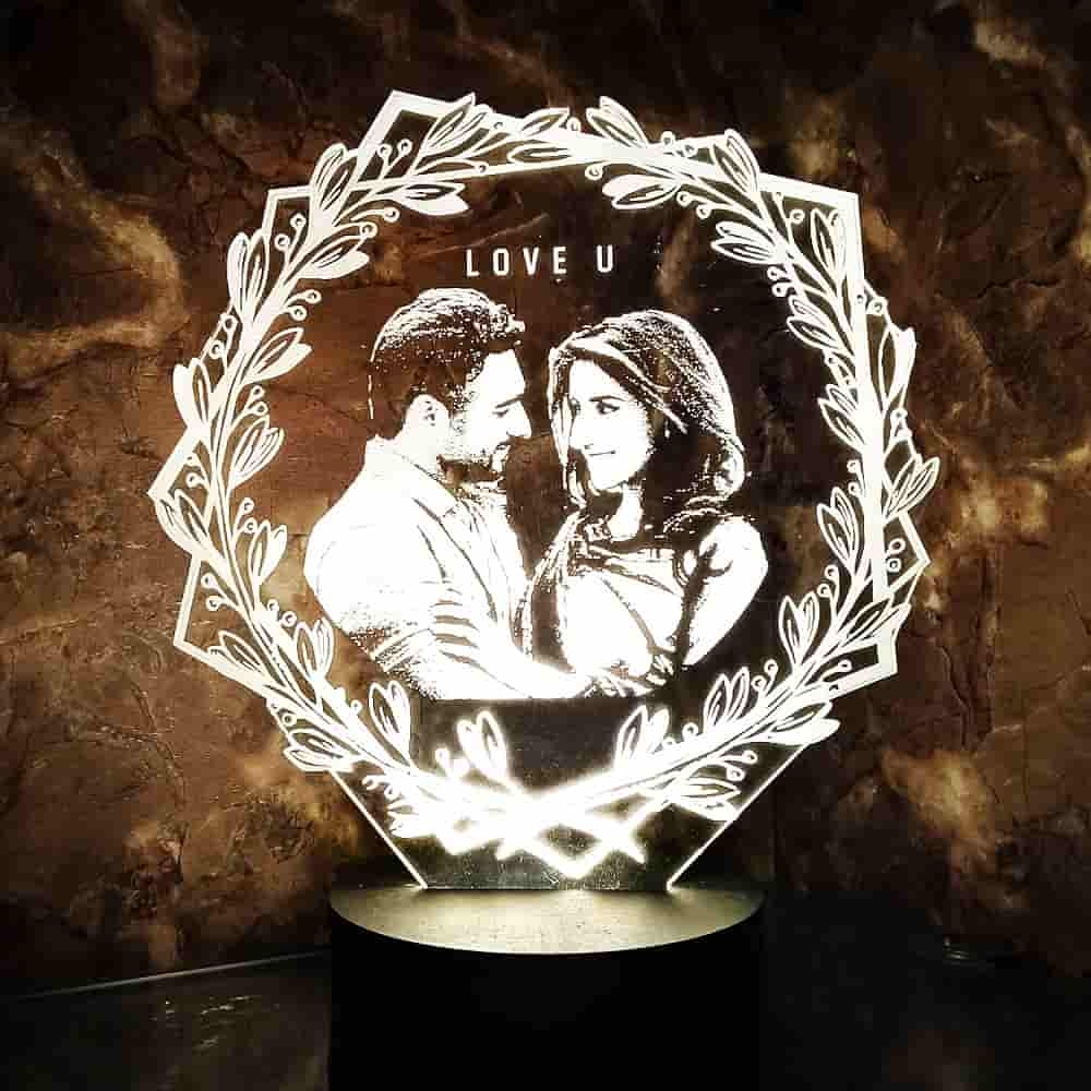 3D LED Personalized Love You Floral Lamp