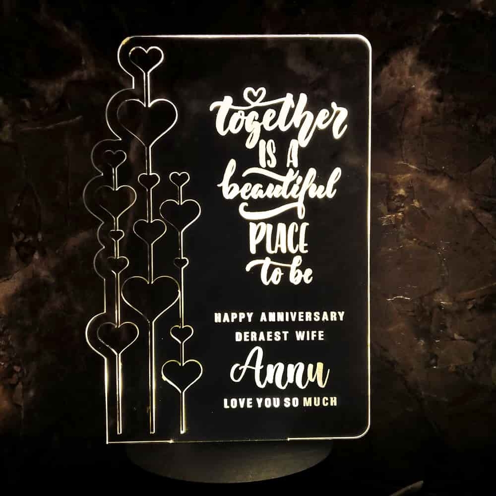 3D LED Personalized Anniversary Name Lamp