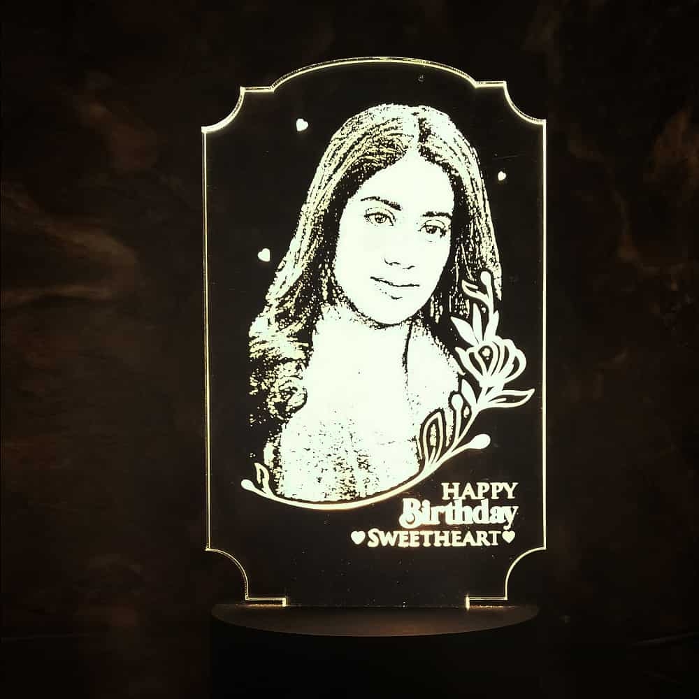3D LED Personalized Happy Birthday Sweetheart Lamp
