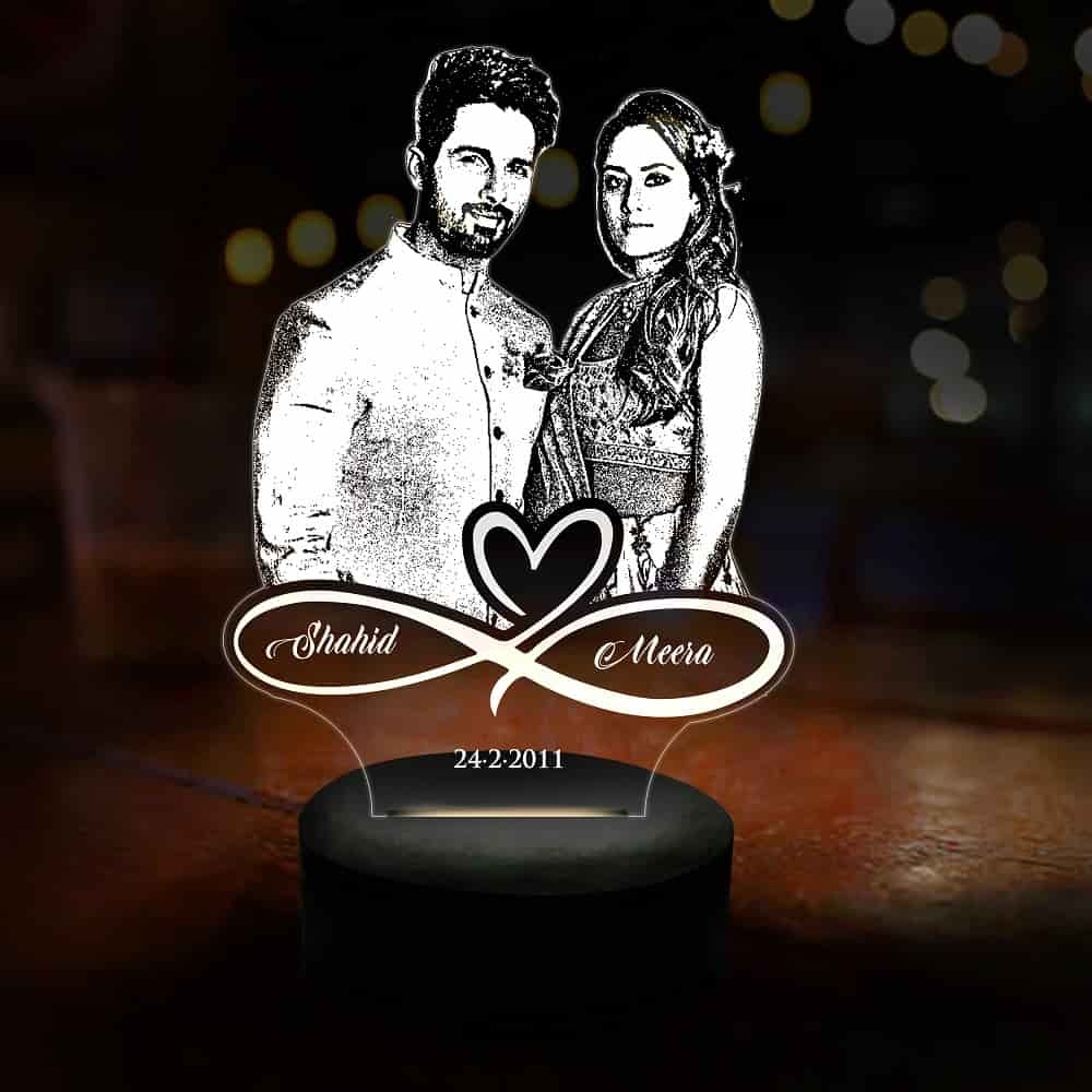 Personalized LED Name and Date Lamp