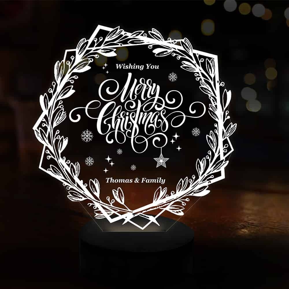 Personalized 3D LED Merry Christmas Lamp