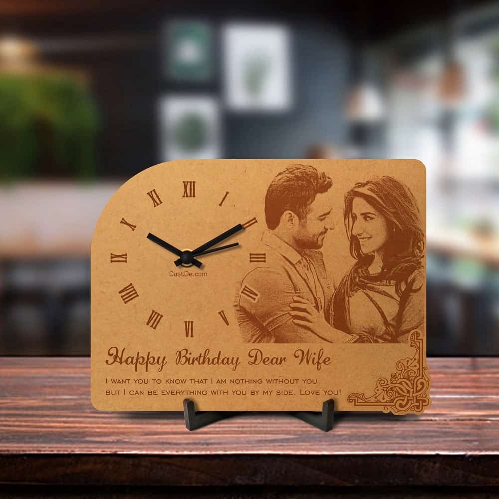Personalized Birthday Engraved Table Clock Style 1