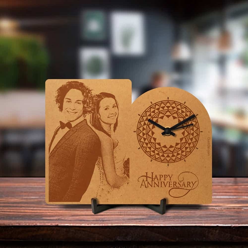 Personalized Anniversary Engraved Table Clock Style 2