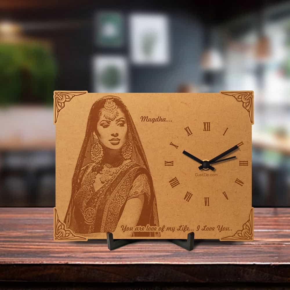 Personalized Anniversary/Birthday Engraved Table Clock