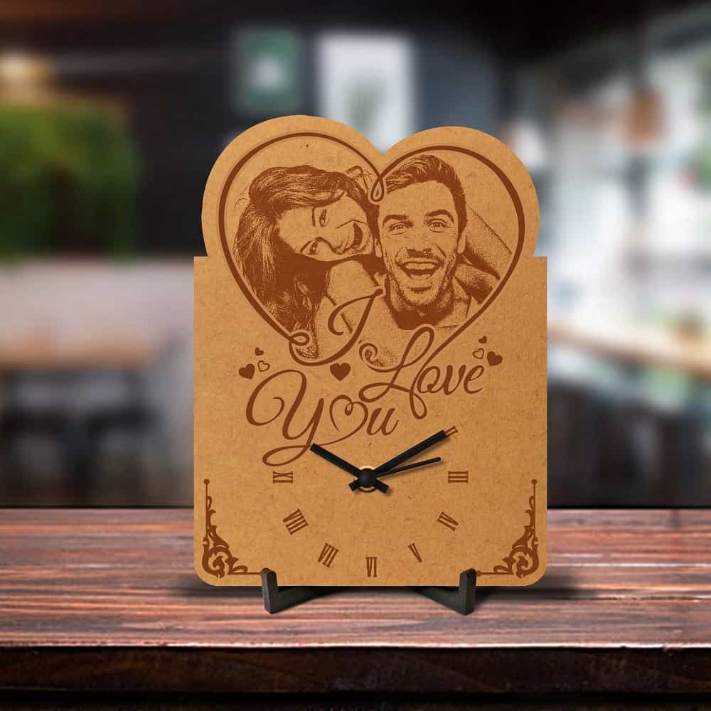 Personalized Love Engraved Table Clock Style 2