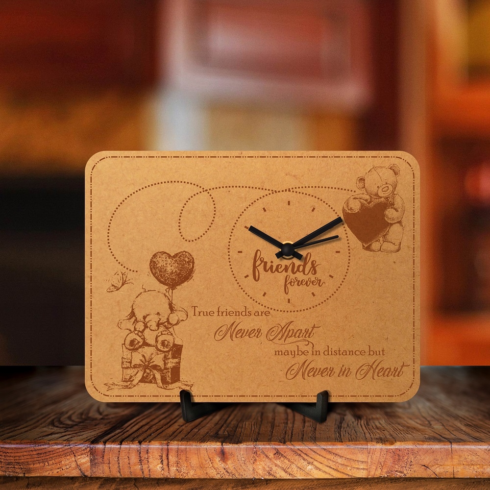 Friends Forever Engraved Table Clock