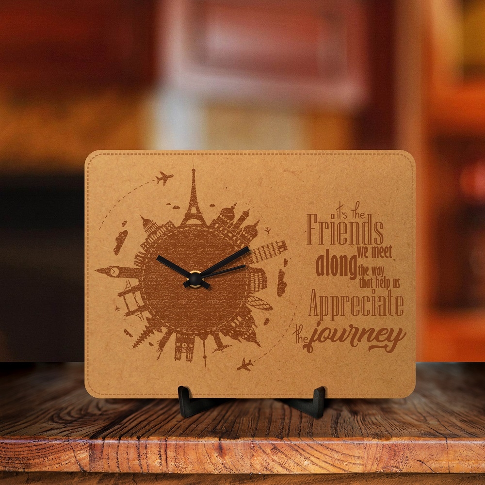 Appreciate Journey With Friends Engraved Table Clock