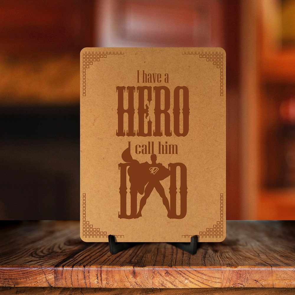 Dad My Hero Engraved Photo Frame