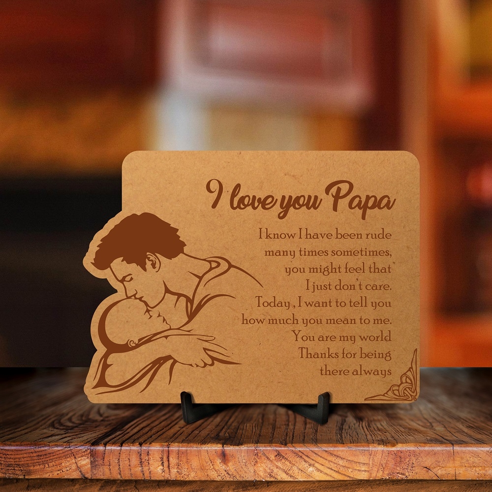 Love You Papa Engraved Photo Frame Style 2