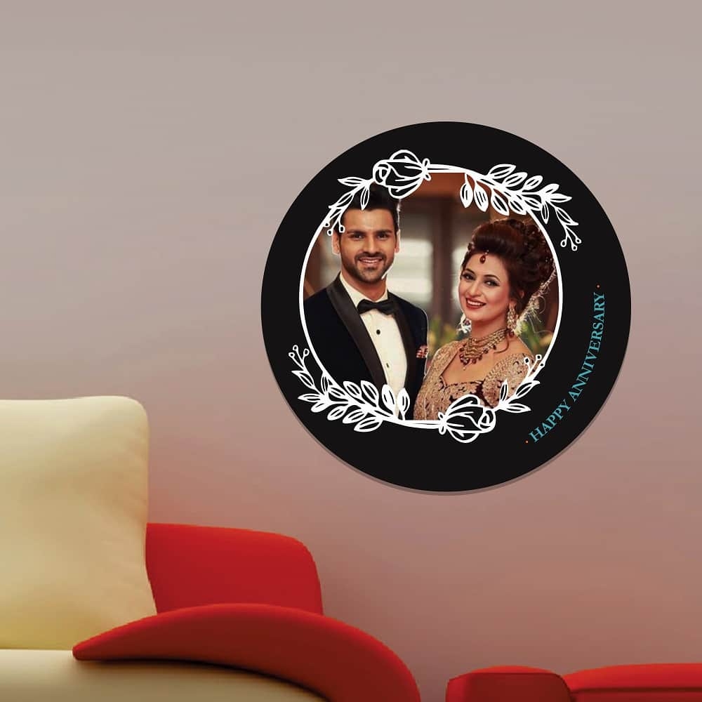 Personalized Anniversary Printed Circular Photo Frame